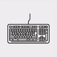 Computer Keyboard Silhouette on White Background vector