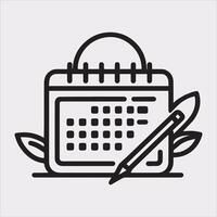Editable Calendar Silhouette on White Canvas vector