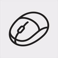 Simple Black Mouse Silhouette on White Background vector