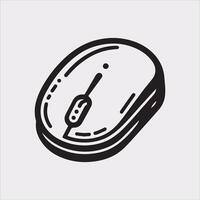 Clean Mouse Silhouette Design White Background vector