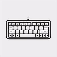 High-Quality Computer Keyboard Silhouette on White Background vector