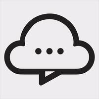 Modern Cloud Chat Icon Silhouette in eps Format vector