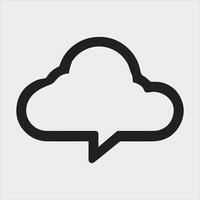 Cloud Chat Symbol Silhouette for Communication Design vector
