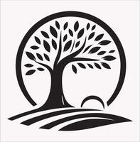 Tree Logo Shape Stunning Silhouette on White Background vector