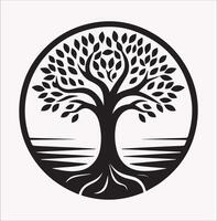 Tree Logo Silhouette Clean Design for White Background vector