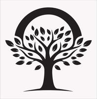 Tree Silhouette icon Logo Design on a White Background vector