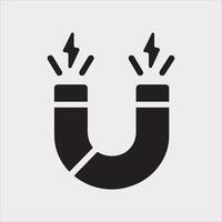 Magnet Silhouette Icon for Science and Technology Graphics vector
