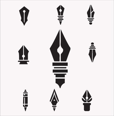 Pen Nib Silhouettes for Creative Design Projects