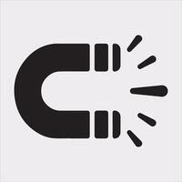 Clean and Minimal Magnet Icon in Silhouette Style vector