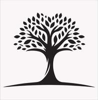 Minimalist Tree Logo Shape in Silhouette Format vector
