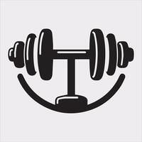 Dynamic Dumbbell Holding Silhouette for Workout Graphics vector