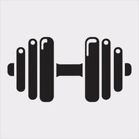 Stylish Dumbbell Holding Silhouette for Gym Projects vector