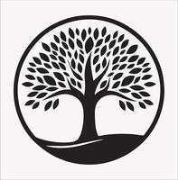 Tree Shape Logo Silhouette for Eco-Friendly Designs vector