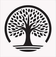 Stylish Tree Illustration Logo on a Pure White Background vector