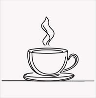 Continuous Line Drawing of a Coffee Cup Simple and Modern Icon vector