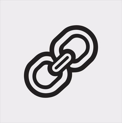 High-Quality Single Link Icon in Silhouette on White Background