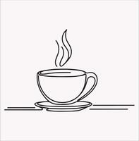 Line Art Coffee and Tea Icon Simple Mug Drawing for Cafe Use vector