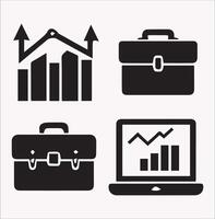 Modern Thin Line Business Icons for Teams, Files, and Digital Devices vector