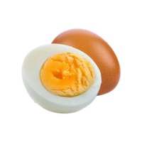 Hen boiled egg with slice on transparent background png