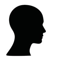 Silhouette of a man's head on a white background vector