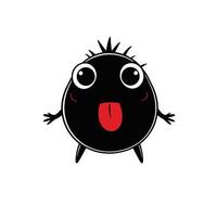 A black monster with red eyes and a tongue vector