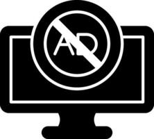 Ad Blocker Glyph Icon vector