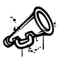 Graffiti Spray loudspeaker isolated on white background vector