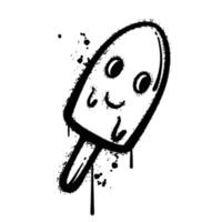 Graffiti Spray ice cream isolated on white background vector