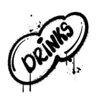 Graffiti Spray word drinks isolated on white background vector