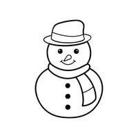 Christmas Snowman Outline vector