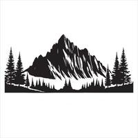 Forest and Mountain Silhouette Landscape Design vector