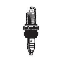 A black and white image of a spark plug vector