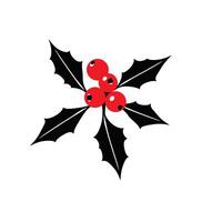 Christmas holly leaf vector