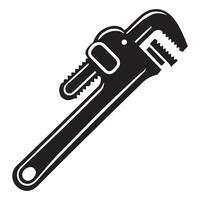 A black and white illustration of a wrench vector