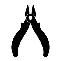 A black and white illustration of a pair of pliers vector