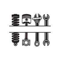A set of tools and a spring on a white background vector