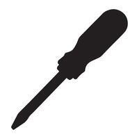 A black and white illustration of a screwdriver vector