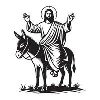 Jesus Christ Black and White Art Drawing vector