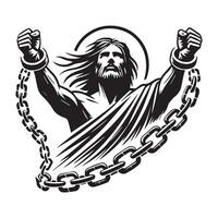 Monochrome Religious Illustration Jesus Christ vector