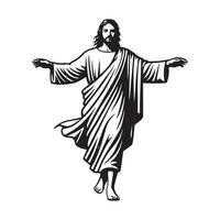 Subtle Black and White Depiction of Jesus Christ vector