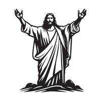 Sketch of Jesus Christ in Black and White vector