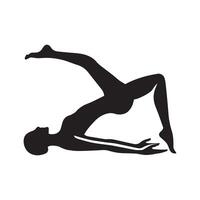 Yoga Exercise ClipArt Silhouette for Movement and Strength vector