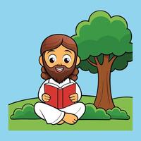 Jesus with Book Isolated Clipart for Kids vector