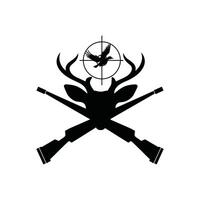 Hunter in Action Silhouette Design vector