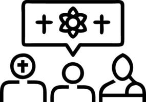 3D World Religion Day Panel Discussion concept as Panel of religious leaders from diverse backgrounds discussing harmony unity World Religion Day panel event copy space as 3D Icon vector