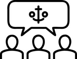 3D World Religion Day Panel Discussion concept as Panel of religious leaders from diverse backgrounds discussing harmony unity World Religion Day panel event copy space as 3D Icon vector