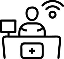 3D Telemedicine AI assistant on plain desk background copy space concept as AI powered telemedicine assistant displayed on plain desk background highlighting intelligent healthcare vector