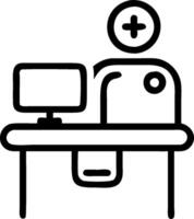3D Telemedicine AI assistant on plain desk background copy space concept as AI powered telemedicine assistant displayed on plain desk background highlighting intelligent healthcare vector