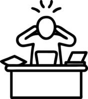 3D Stressed Business Professional concept as Business professional sitting at cluttered desk overwhelmed with paperwork soft abstract blue background representing Blue Monday feeli vector