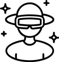 3D Soft focus digital art of a person surrounded by virtual reality elements bokeh effects and copy space celebrating Science Fiction Day. concept as An individual immersed in virt vector